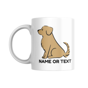 Personalised Sitting Dog Mug – Custom Name or Text 11oz Ceramic Mug