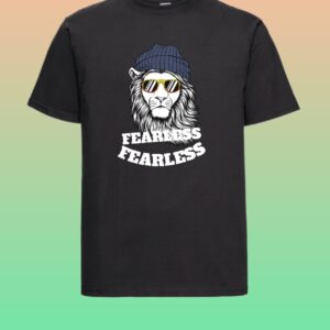 Personalized Fearless Lion Design Heavy Weight T-Shirt For Men