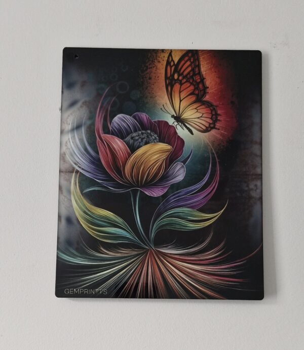 MDF Photo Panel with Metal Stand. Designs: Flamingo, Elephant, Tiger and Butterfly Rose Flower - Image 4