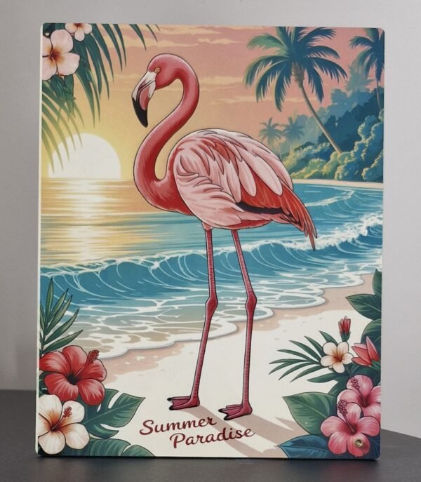 MDF Photo Panel with Metal Stand. Designs: Flamingo, Elephant, Tiger and Butterfly Rose Flower - Image 5