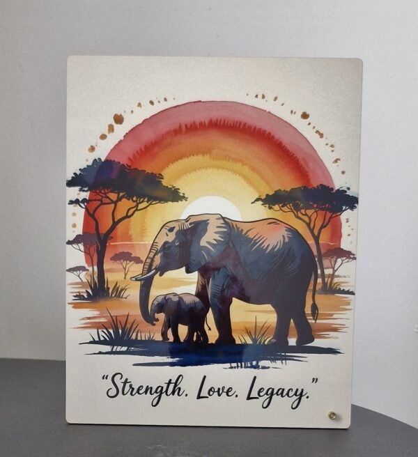 MDF Photo Panel with Metal Stand. Designs: Flamingo, Elephant, Tiger and Butterfly Rose Flower