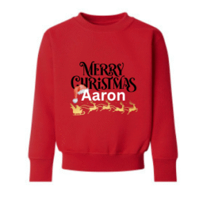 Unique Kids’ Crew Neck Fleece Sweatshirt in Red – Custom Printed Kids’ Sweatshirt