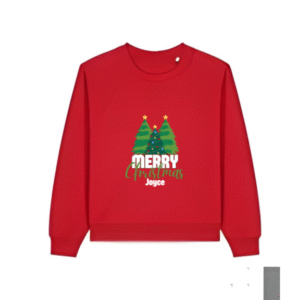 Premium Personalised Christmas Sweatshirt – Women’s Raglan Crew Neck (100% Organic Cotton)