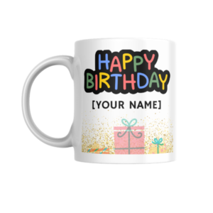 Personalised Happy Birthday Name 11oz Ceramic Mug – Colourful Birthday Gift